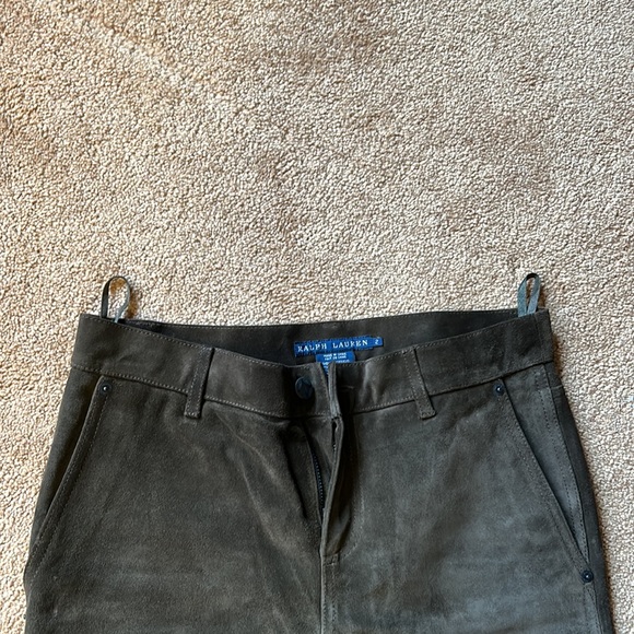 RALPH LAUREN BLUE LABEL OLIVE SUEDE RIDING PANTS JEANS SIZE 2 - Picture 4 of 9